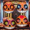 4 Pcs Day of The Dead Inflatable Pumpkin Sugar Skull Decor(bright white)